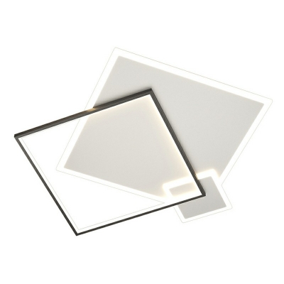 Simplicity Black-White LED Close to Ceiling Lighting Squared Acrylic Flush Ceiling Light Fixture