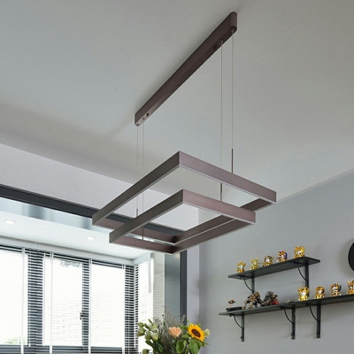 Simplicity Metal Square LED Pendant Ceiling Lamp Coffee Chandelier Lighting for Living Room