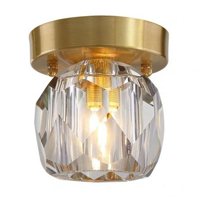 Single-Bulb Globe Shape Ceiling Light Modern Glass Foyer Flush Mount Lighting