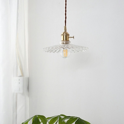 Single-Bulb Transparent Glass Pendant Light Simple Hanging Lights for Dining Room