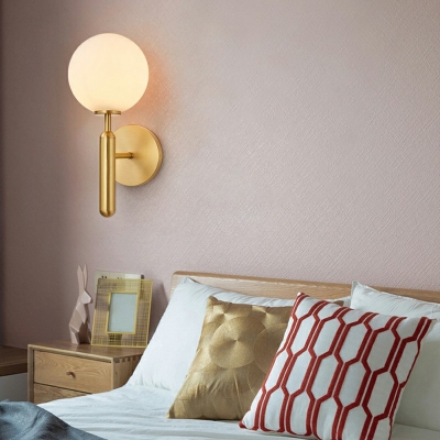 1-Bulb Contemporary Simplicity Glass Globe Shade Wall Mount Light for Living Room