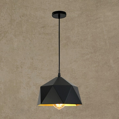 1-Head Minimalist Geometric Pendant Light Metal Hanging Light for Dining Room