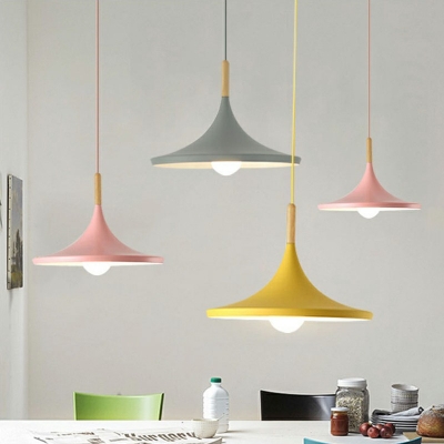 1-Light Hanging Pendant Lamp Macaron Metal Light for Dining Room Kitchen