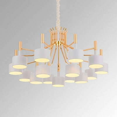 21.5 Inchs Height Modern LED Chandelier Branching Hanging Pendant Light with Iron Shade