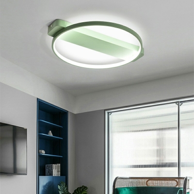 Adjustable Light Source Metallic Ceiling Light Contracted Annulus LED Lighting for Bedroom, 26