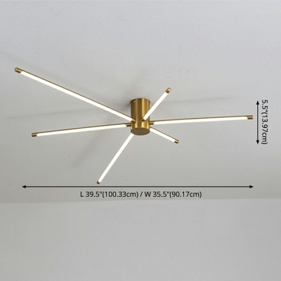 Arcylic Crossed Line Semi Flush Mount Ceiling Light Simplicity LED 5.5 Inchs Height Flush Ceiling Light Fixture