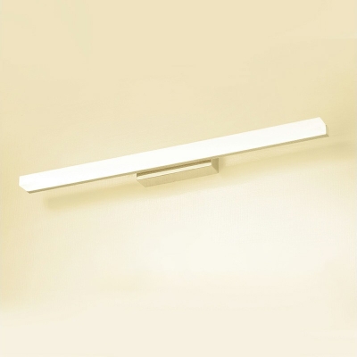 Contemporary Bathroom Chrome Vanity Light LED Arcylic Shade Linear Bathroom Wall Sconce for Dressing Table
