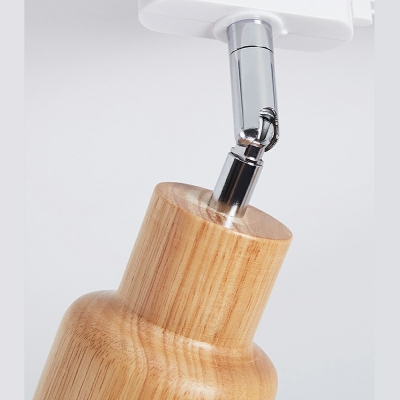 Contemporary Wooden Flush Mount Light Spotlight Study LED Natural Light Ceiling Lamp