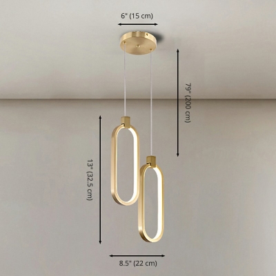 Continental Style Minimalisma LED Hanging Light Acrylic Pendant Light for Bedside