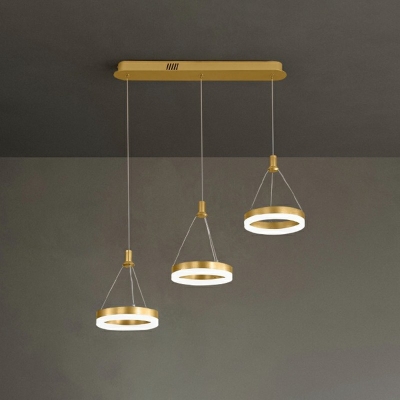 Geometric Pendant Lamp Modernist Metallic LED Acrylic Shade Lighting Pendant for Dining Room