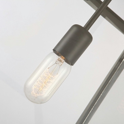 Industrial Retro Rectangle Pendant Light Metal 1 Light  Hanging Lamp in Black