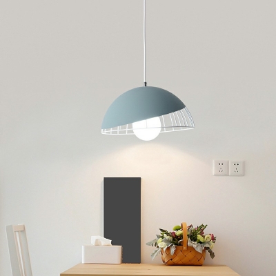 Metal Hemisphere Pendant Light Modernist Single Head Ceiling Suspension Lamp