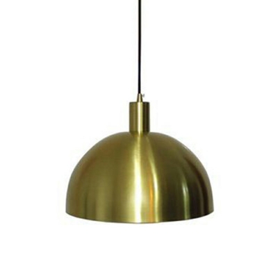 Moden Style Brass Pendant Nordic Iron Shade 12 Inchs Wide Hanging Lamp Dome Shape for Bedroom