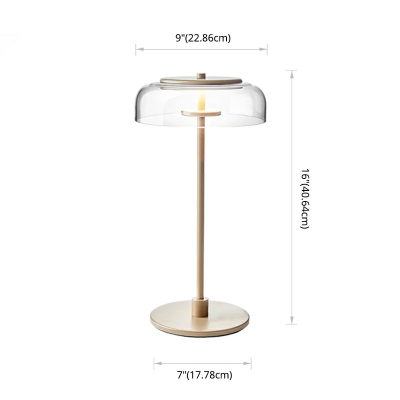 Modern Minimalist Style Metal Base LED Glass 1 Light Table Lamp for Living Room Bedroom