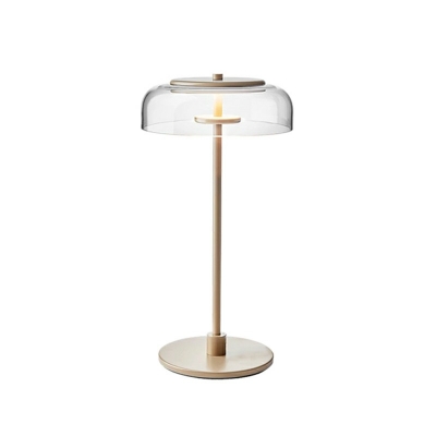 Modern Minimalist Style Metal Base LED Glass 1 Light Table Lamp for Living Room Bedroom