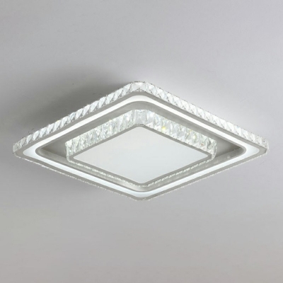 Modernist Tiered Crystal Shade Bedroom Surface Mounted LED White Ceiling Light