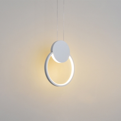 Nordic Modern Minimalism LED Pendant Light Metal Circle Hanging Light for Shopwindow Bedroom