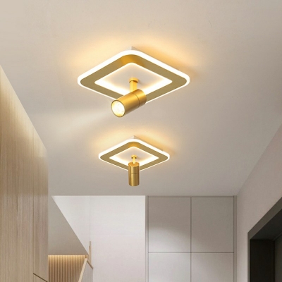 Nordic Style LED Gold Ceiling Flush Light Metal Indoor Ceiling Light with Acrylic Shade