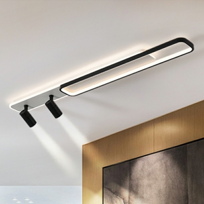 Oblong Cloakroom LED Ceiling Fixture in Modern Concise Style Acrylic Flush Mount with Adjustable Lamp