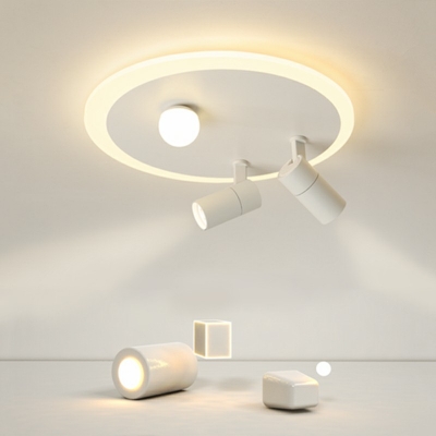 Round Living Room Ceiling Light Metallic Minimalistic Spotlight LED Flush Mount Ceiling Light