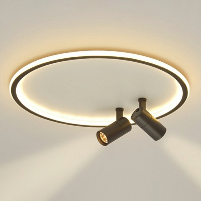 Round Shade Flush Mount Macaron Ultra Thin LED with Spotlight Flush Ceiling Light White Light