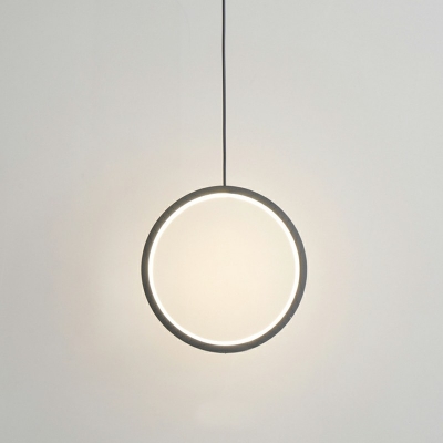 Single Ring Acrylic Hanging Light Plating Metal Simple LED Pendant Light for Hotel Hall