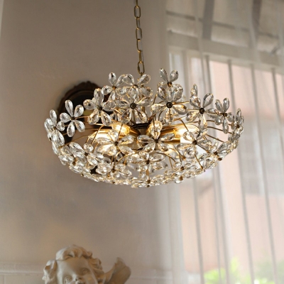 Tiered Dining Table Suspension Light Contemporary Crystal Orbs Brass Chandelier