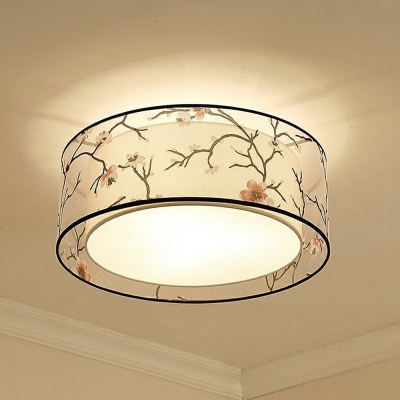 Traditional Style White Flush Mount Ceiling Light Vintage 8 Inchs Height for Living Room