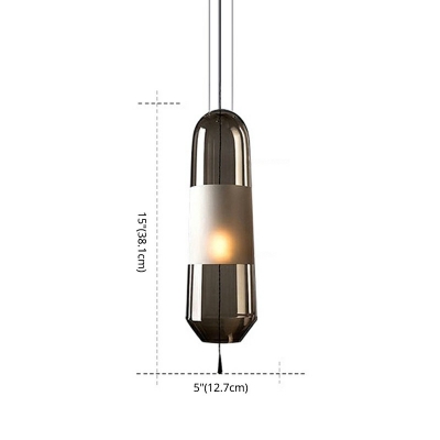1 Light Pill Capsule Glass Ceiling Pendant Lamp Coffee Shop Hanging Lamp