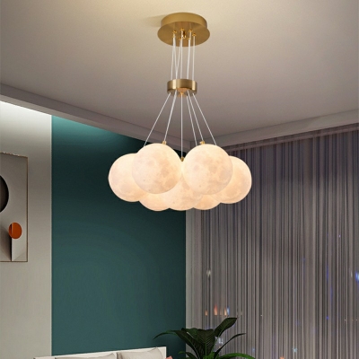 7 Light Glass Cluster Pendant with Ball Shade Light for Living Room Bedroom