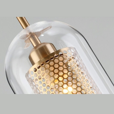 Ball Shape Mini Pendant Minimalist Glass with Metal Mesh 1 Head Art Deco Ceiling Pendant Lamp
