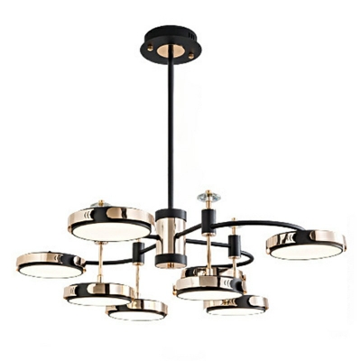 Branch Flushmount Lighting with Drum Shade in Black-Gold Contemporary Ceiling Lamp in 3 Colors Light