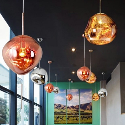 Continental Style Irregular Hanging Light Decorative Glass Lighting for Bar Shopwindow