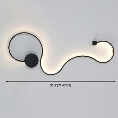 Indoor Home Decoration Curved Wall Light Modern Aluminum Snake Shaped Wall Lighting High Sconce