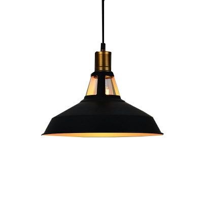 Industrial Style Barn Shade Pendant Light Metal 1 Light Hanging Lamp