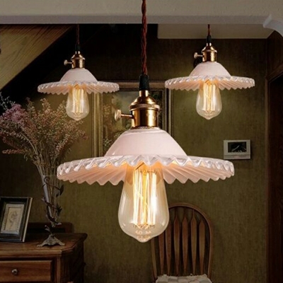 Industrial Style Cone Pendant Light Glass 1 Light Hanging Lamp