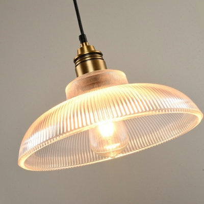 Industrial Style Upside-down Bowl Pendant Light Glass 1 Light Hanging Lamp