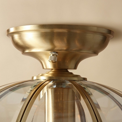 Kitchen Ceiling Lighting Antique Clear Glass 1 Head Brass 8