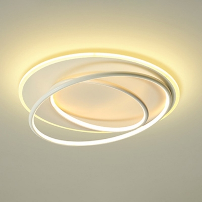 Metal 3-Ring Flushmount Light Modern LED Semi Mount Lighting for Bedroom