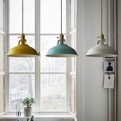 Metal Barn Hanging Lamp Modern Single Bulb 10.5 Inchs Wide Ceiling Pendant Light for Kitchen