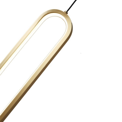 Modern Style LED Hanging Light Oval Metal Pendant Light for Bedroom