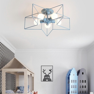 Star Shape Modern Ceiling Light Metal 5-Light 8 Inchs Height for Children's Bedroom