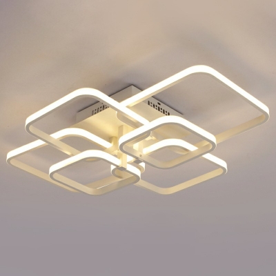 Thin Square LED Flush Ceiling Light Simplicity Acrylic Flush Light in Integrated LED in White for Living Room