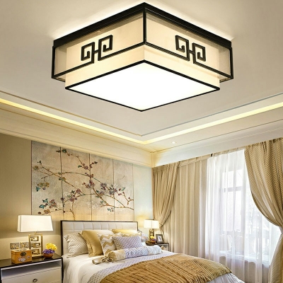 Traditional Style Black Flush Mount Ceiling Light Vintage 8 Inchs Height for Living Room Bedroom