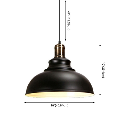 Vintage Dome Shade 1-Light Pendant Light in Industrial Style for Warehouse Bar Garage