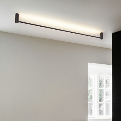 Warm Light LED Contemporary Ceiling Light Black Acrylic Shade Flush Mount Ceiling Light