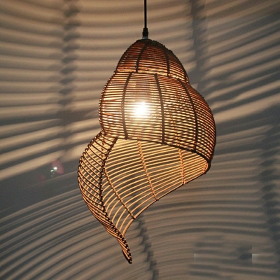 1 Light Southeast Asian Style Rattan Lampshade for Kitchen Pendant Lighting