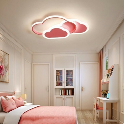 Acrylic and Iron Flush Mount Light the Cloud Shape Ceiling Light for Living Room, 20