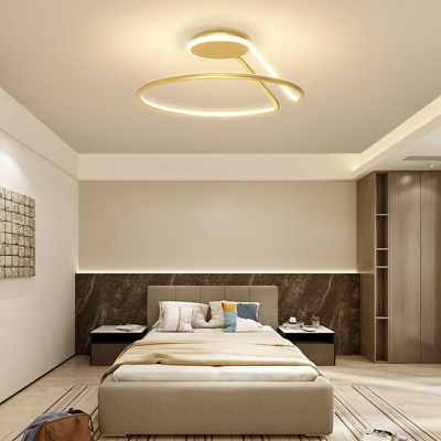 Acrylic Semi Flush Light Fixtures Square Simplicity Bedroom Ceiling Mount Chandelier
