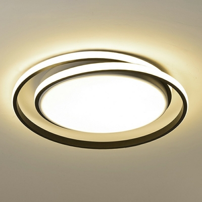 Aluminum Alloy Flushmount LED Lamp Concentric Circle Design Minimalism Acrylic Ceiling Light